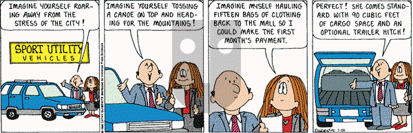 Cathy Classics on Saturday July 28, 2001 Comic Strip