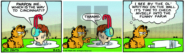 Garfield on Thursday September 23, 1982 Comic Strip