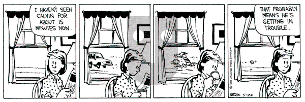 Calvin and Hobbes on Thursday May 25, 1989 Comic Strip