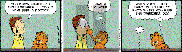 Garfield on Saturday April 25, 2015 Comic Strip