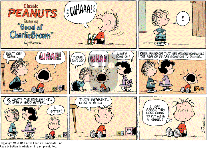 Peanuts - Sunday April 29, 2001 Comic Strip