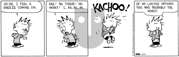 Calvin and Hobbes on Saturday September 27, 2025 Comic Strip