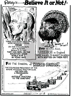 Ripley's Believe It or Not on Friday October 8, 2004 Comic Strip