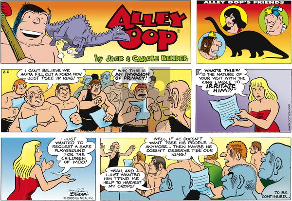 Alley Oop on Sunday February 6, 2005 Comic Strip