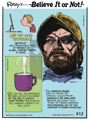 Ripley's Believe It or Not on Tuesday May 12, 2020 Comic Strip