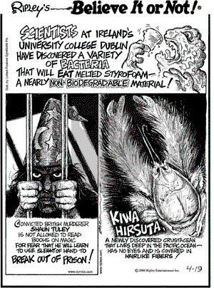 Ripley's Believe It or Not on Wednesday April 19, 2006 Comic Strip