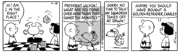 Peanuts on Thursday April 18, 1991 Comic Strip