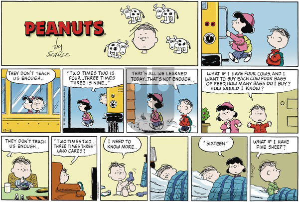 Peanuts on Sunday December 12, 1999 Comic Strip