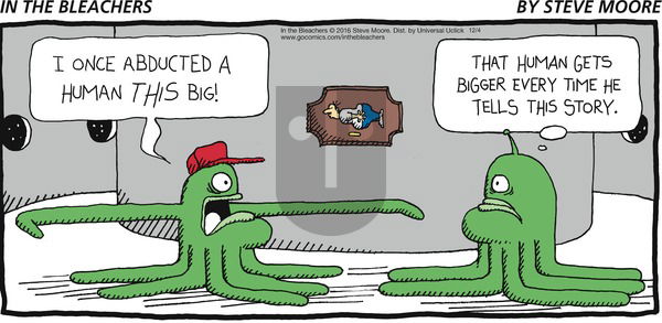 In the Bleachers on Sunday December 4, 2016 Comic Strip