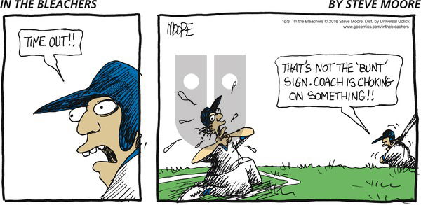 In the Bleachers on Sunday October 2, 2016 Comic Strip