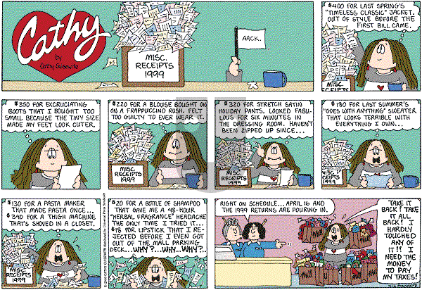 Cathy Classics - Sunday April 16, 2000 Comic Strip