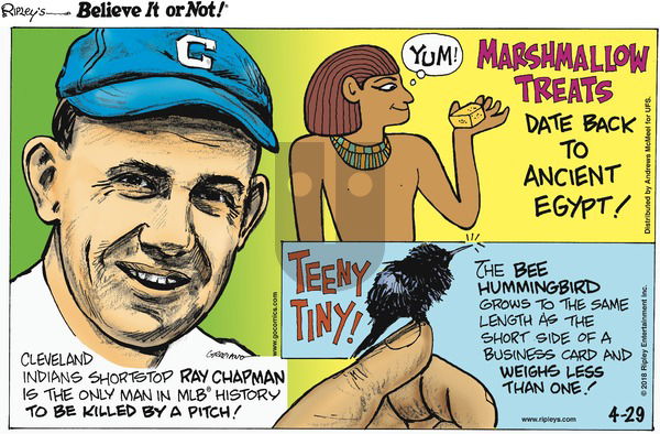Ripley's Believe It or Not on Sunday April 29, 2018 Comic Strip