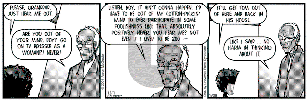 The Boondocks on Monday January 29, 2001 Comic Strip