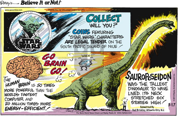 Ripley's Believe It or Not on Sunday March 17, 2013 Comic Strip