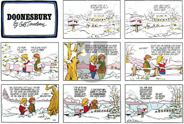 Doonesbury on Sunday January 21, 1979 Comic Strip