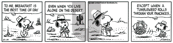 Peanuts on Thursday November 14, 1985 Comic Strip
