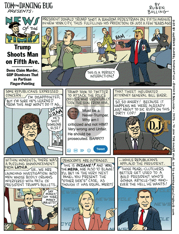 Tom the Dancing Bug on Friday February 21, 2020 Comic Strip