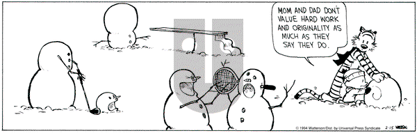 Calvin and Hobbes on Tuesday February 15, 1994 Comic Strip