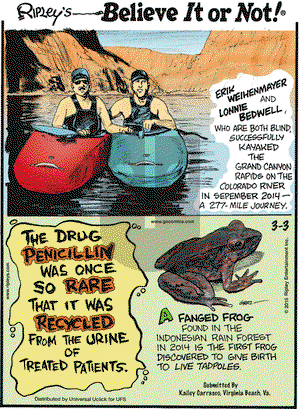 Ripley's Believe It or Not on Tuesday March 3, 2015 Comic Strip
