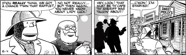 Alley Oop on Monday August 4, 1975 Comic Strip