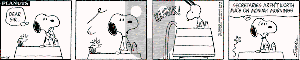 Peanuts - Monday October 25, 1971 Comic Strip