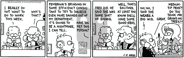 FoxTrot on Monday January 4, 1999 Comic Strip