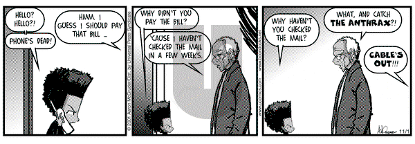 The Boondocks on Thursday November 1, 2001 Comic Strip