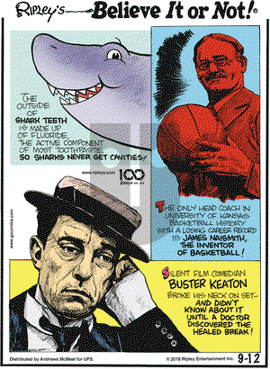 Ripley's Believe It or Not on Thursday September 12, 2019 Comic Strip