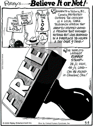 Ripley's Believe It or Not on Wednesday July 10, 2002 Comic Strip