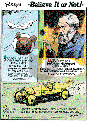 Ripley's Believe It or Not on Monday January 20, 2014 Comic Strip