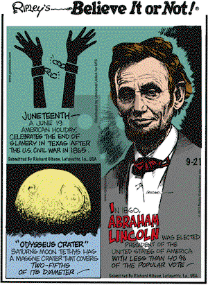 Ripley's Believe It or Not on Friday September 21, 2012 Comic Strip