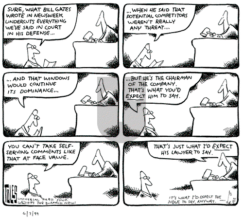 Tom Toles on Monday June 7, 1999 Comic Strip