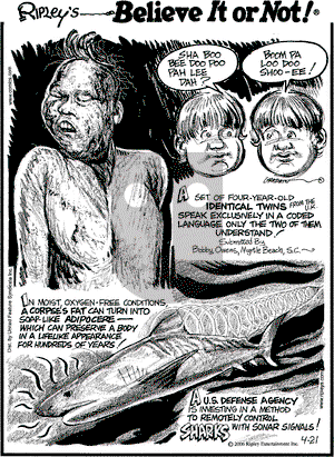 Ripley's Believe It or Not - Friday April 21, 2006 Comic Strip