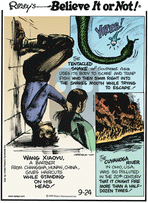 Ripley's Believe It or Not on Thursday September 24, 2009 Comic Strip