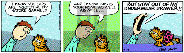 Garfield on Wednesday March 19, 1980 Comic Strip