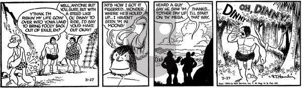 Alley Oop on Saturday March 27, 1954 Comic Strip