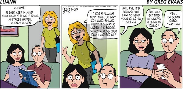 Luann on Sunday June 30, 2019 Comic Strip