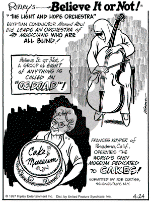 Ripley's Believe It or Not on Thursday April 24, 1997 Comic Strip