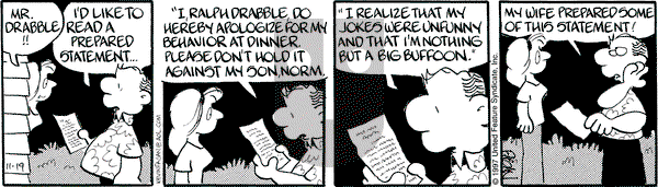 Drabble on Wednesday November 19, 1997 Comic Strip