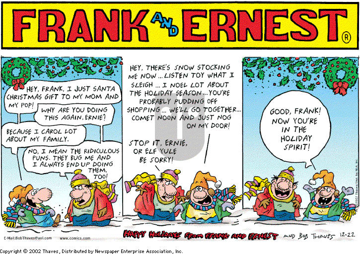 Frank and Ernest on Sunday December 22, 2002 Comic Strip