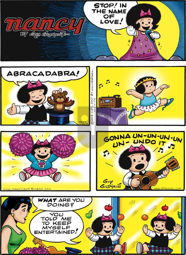 Nancy on Sunday September 1, 2013 Comic Strip