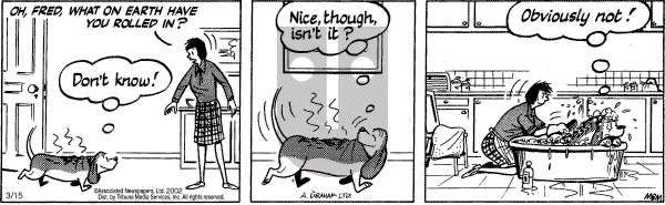 Fred Basset on Friday March 15, 2002 Comic Strip