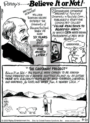 Ripley's Believe It or Not - Friday March 10, 2000 Comic Strip
