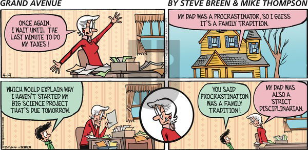 Grand Avenue on Sunday April 14, 2013 Comic Strip