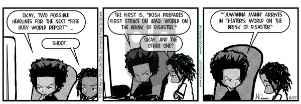 The Boondocks on Thursday June 27, 2002 Comic Strip