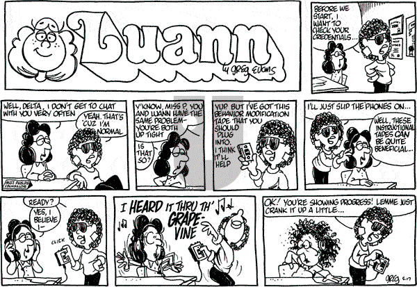 Luann on Sunday May 17, 1987 Comic Strip