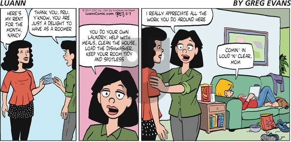 Luann on Sunday May 7, 2017 Comic Strip