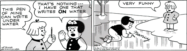 Nancy on Thursday February 11, 1971 Comic Strip