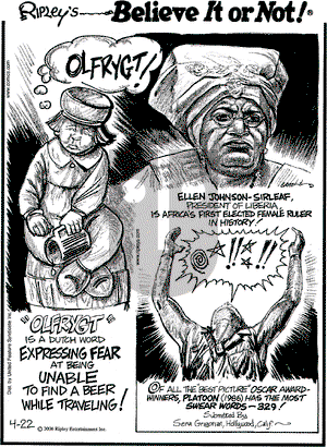 Ripley's Believe It or Not on Saturday April 22, 2006 Comic Strip