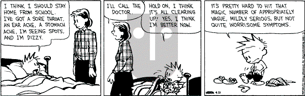 Calvin and Hobbes - Friday April 21, 1995 Comic Strip